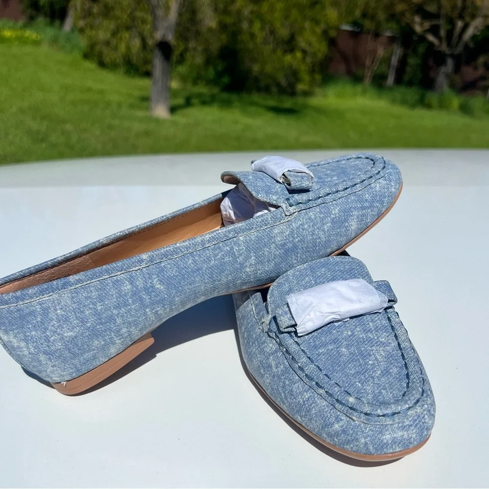 Naturalizer Layla Light Blue Suede Slip-On Loafers